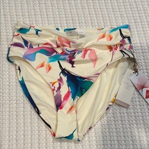 CALIA by Carrie Underwood Cream and Pink Bikini with Knotted Waist